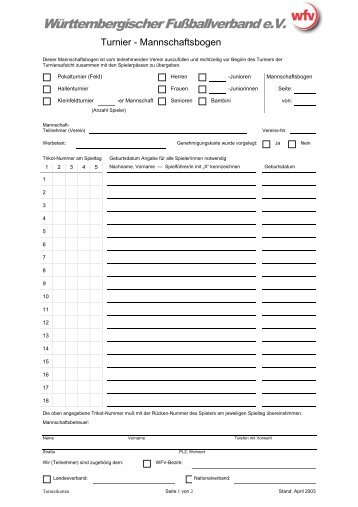 WFV Turnierkarten - Tva-fussball.de