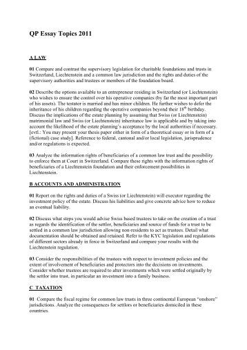 Research Essay Topics 2011