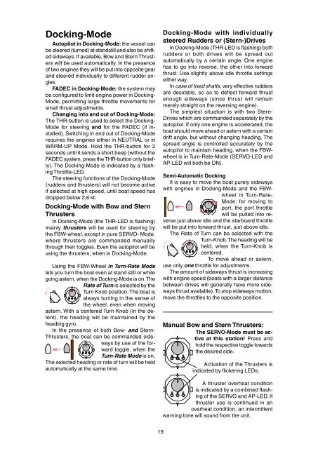 Display Function - Marine Autopilots, Engine Controls and Instruments