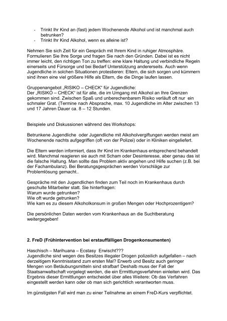 Protokoll Des Workshop âInformationen der Fachambulanz fÃ¼r ...