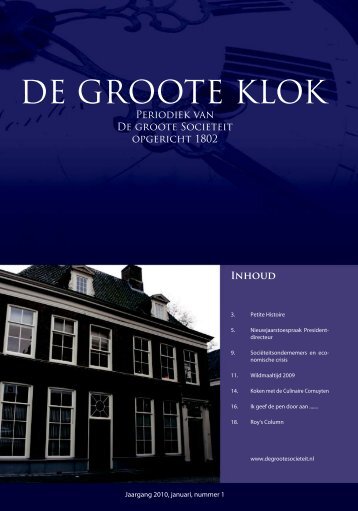 de Groote Klok - januari - de Groote SociÃ«teit Zwolle