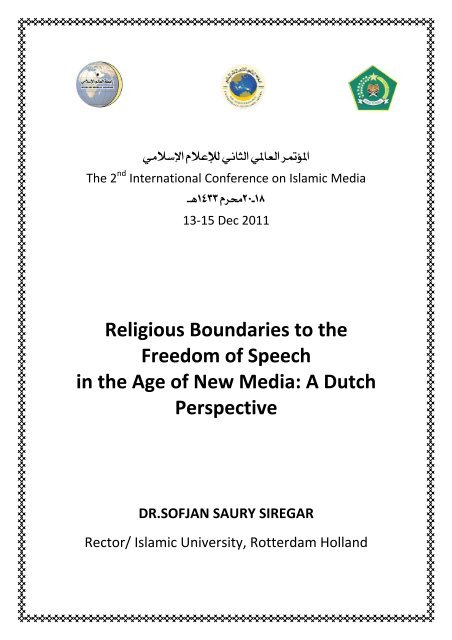 Religious Boundaries to the Freedom of Speech in the Age of New ...