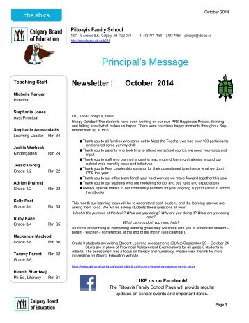 October - Calgary Board of Education