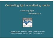 Controlling light in scattering media
