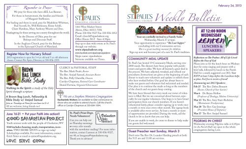 Weekly Bulletin - St. Paul's Episcopal Church