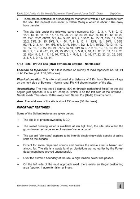 EIA Studies of 3 Pre-Identified Hazardous Waste Disposal Sites in ...