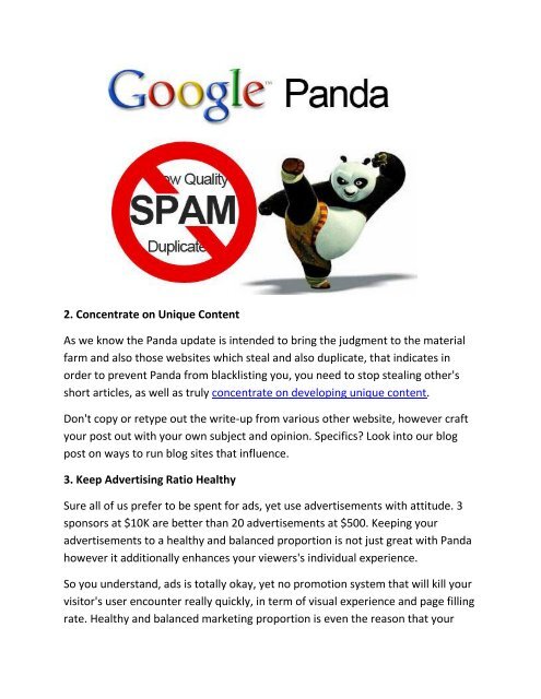 5 Essential Tips To Fight With Google Panda
