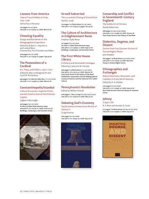 Download the Catalog (PDF) - Pennsylvania State University Press