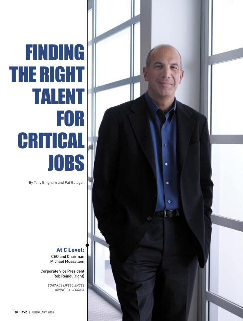 Finding the right tALent FOr CritiCAL JOBS - Edwards Lifesciences