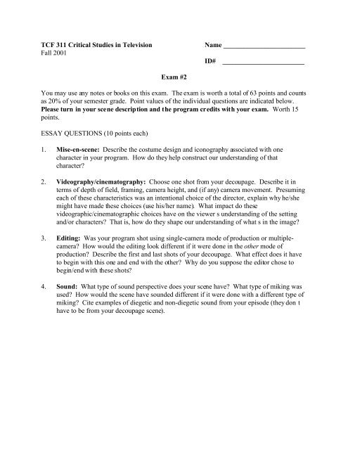 essay sample questions