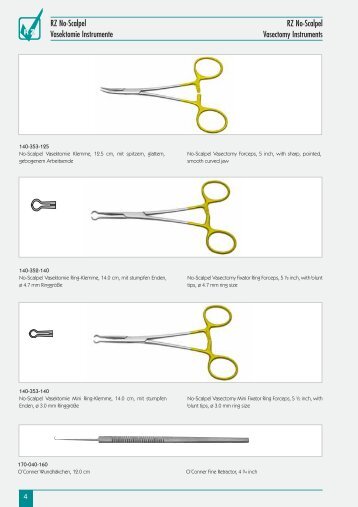 RZ No-Scalpel Vasektomie Instrumente RZ No-Scalpel ... - Elmed