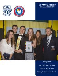 61st Annual Report - Long Reef Surf Life Saving Club