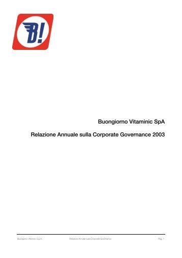 Buongiorno Vitaminic Spa Relazione Annuale sulla Corporate ...