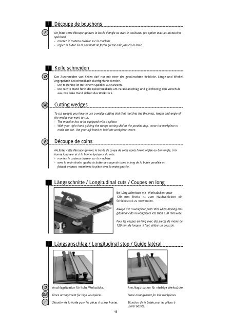 Bedienungsanleitung / Operating Instructions ... - LUTZ MASCHINEN