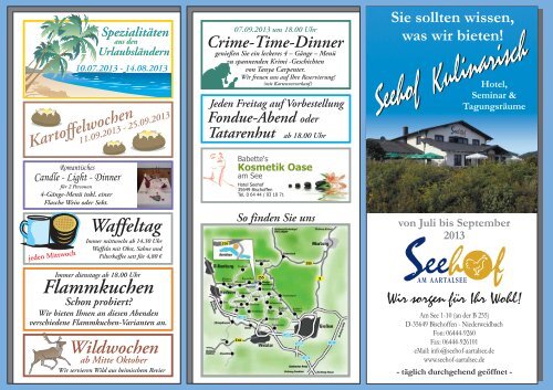 Download der Angebote im pdf-Format - Seehof am Aartalsee