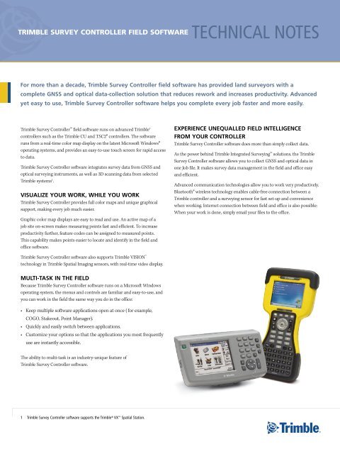 Trimble survey controller software for the tsce v11.40