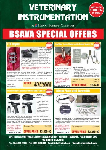 BSAVA SPECIAL OFFERS - Veterinary Instrumentation