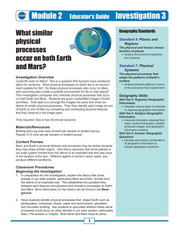 What similar physical processes occur on both Earth and Mars?