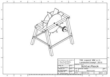 Technische Zeichnung Schleifbock - THW Landesjugendlager NRW