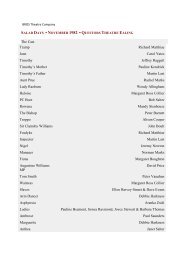 Cast List - BROS Theatre Company