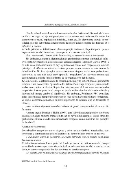 Aprender a narrar: formas temporales y sus funciones en un ... - RACO