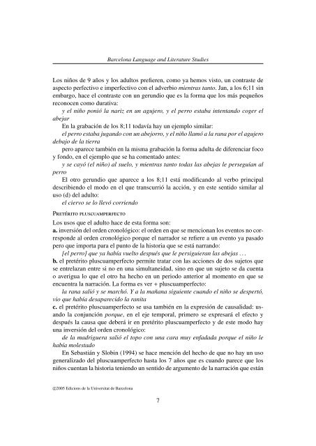 Aprender a narrar: formas temporales y sus funciones en un ... - RACO