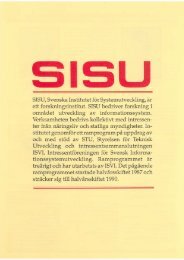 SISU,Svenska Institutet fÃ¶rSystemutveckling, Ã¤r ett forskningsinstitut ...