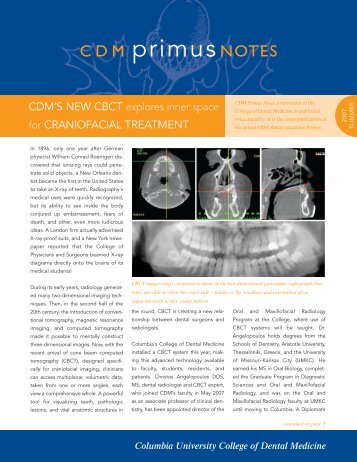 Summer 2007 - College of Dental Medicine - Columbia University