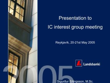 Presentation to IC interest group meeting
