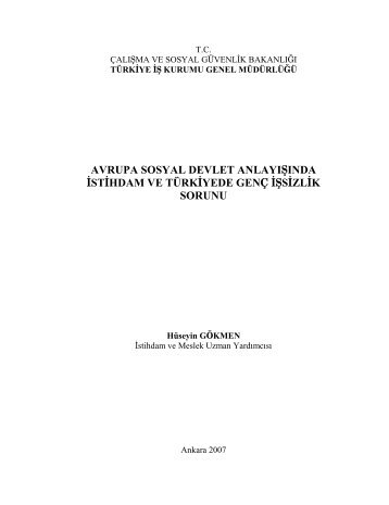 avrupa sosyal devlet anlayÄ±ÅÄ±nda istihdam ve ... - TÃ¼rkiye Ä°Å Kurumu