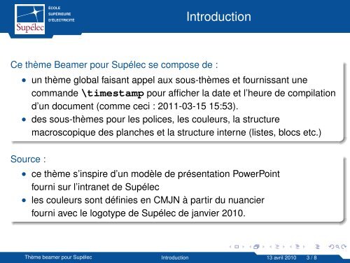 Thème beamer pour Supélec - Département informatique