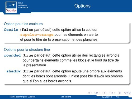 Thème beamer pour Supélec - Département informatique