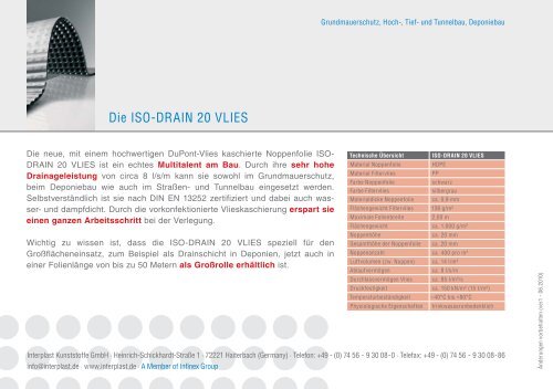 ISO-DRAIN 20 VLIES - INTERPLAST Kunststoffe GmbH