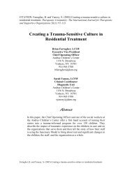 Creating a Trauma-Sensitive Culture in Residential Treatment