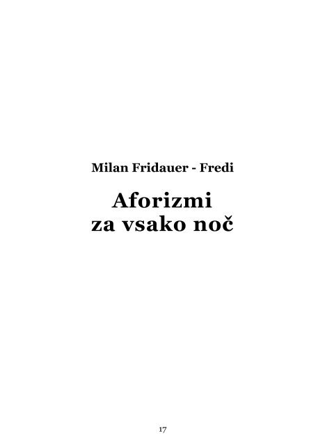 Aforizmi za vsako noč - VED