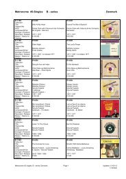 Metronome label B series 45 singles diskografi - danpop.dk