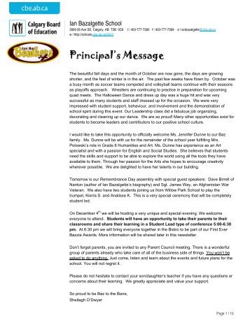 School Newsletter Template - Calgary Board of Education