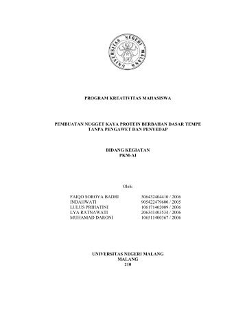 PDF: PKM-AI-10-UM-Faiqo-Pembuatan Nugget - Kemahasiswaan UM
