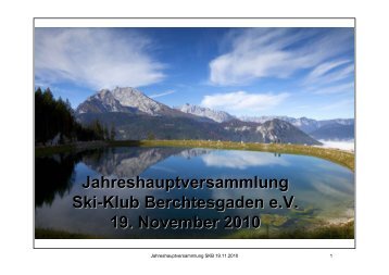 Jahreshauptversammlung Ski-Klub Berchtesgaden e.V. 19 ...