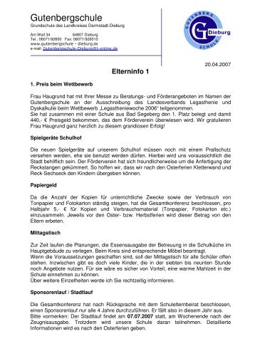 elterninfo 1-07 - Gutenbergschule Dieburg