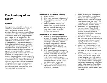 Marijuana Legalization Persuasive Essay The Anatomy Of An Essay An Essay About Beauty also Practicing Essay Writing Anatomy Of The Synthesis Essay Prompt Teacher Argumentative Essay Topics For Kids
