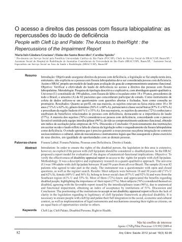 O acesso a direitos das pessoas com fissura labiopalatina: as ...