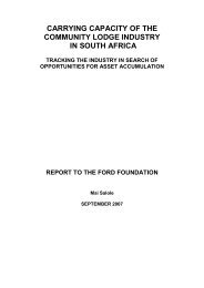 carrying capacity of the community lodge industry in south africa