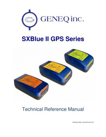 SXBlue II GPS Series | Technical Reference Manual - SxblueGPS