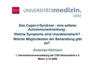 Keilmann Cogan I 051209 - Leben mit dem Cogan-I-Syndrom