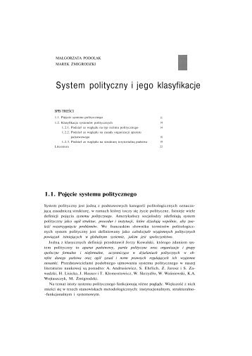 System polityczny i jego klasyfikacje - Serwis Informacyjny WSJO
