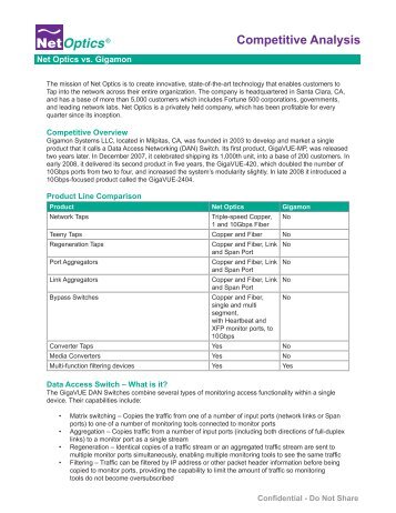 Net Optics vs. Gigamon - Lannie Rose