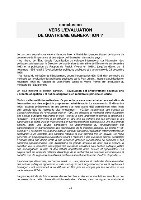 L'Ã©valuation des politiques publiques urbaines. - Centre de ...