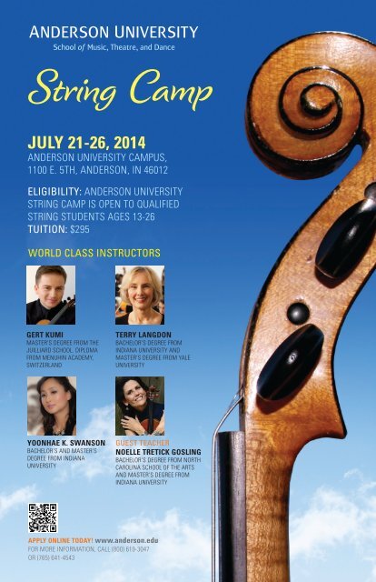 String Camp Poster - Anderson University