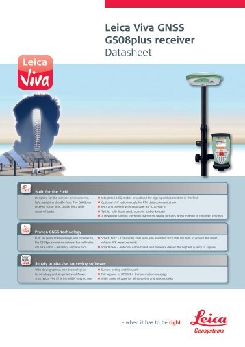 Leica Viva GNSS GS08plus receiver Datasheet - GeoWILD